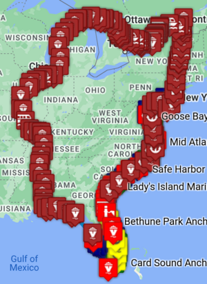 Map of route of Positive Latitude